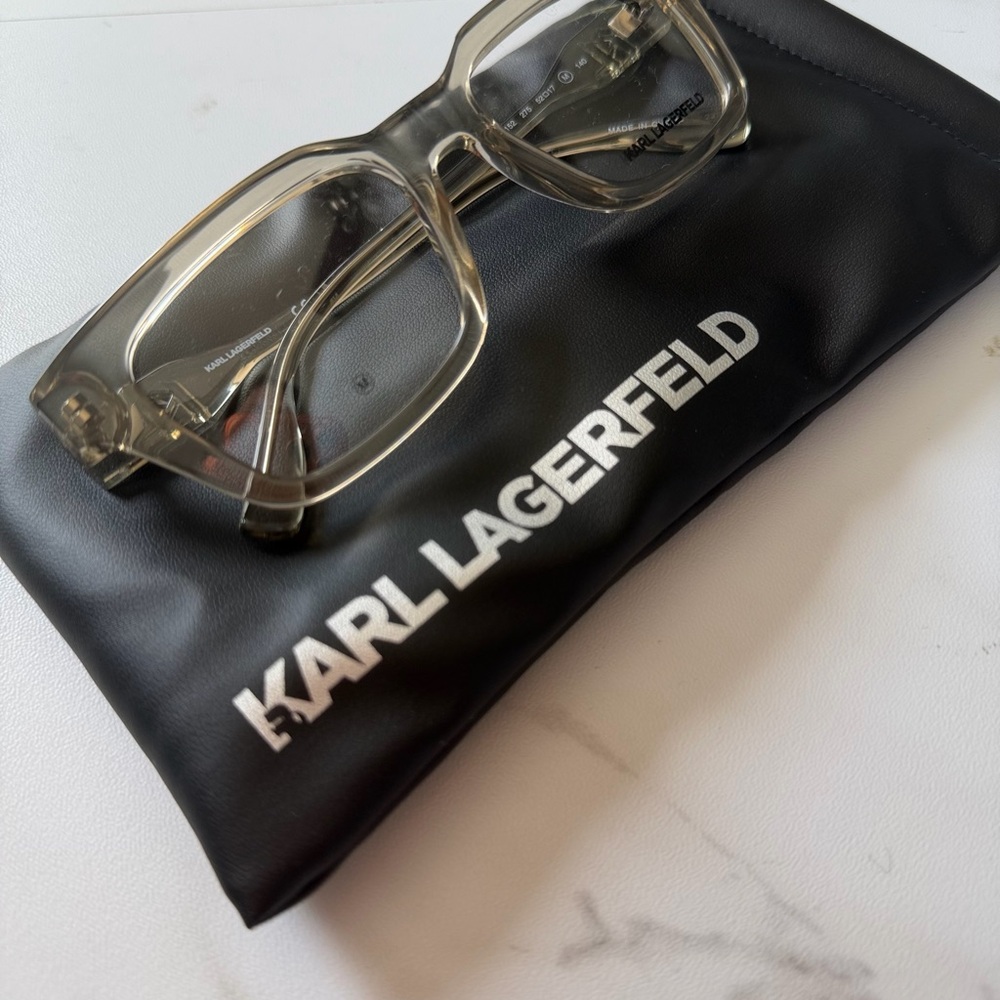 Karl Lagerfeld KL6152 Clear Champagne Chunky Square Eyeglasses 52-17 Unisex New